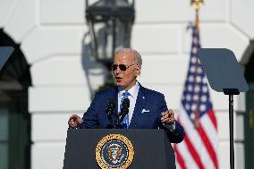 President Biden Pardons A Thanksgiving Turkey At A White House Ceremony On November 25, 2024.