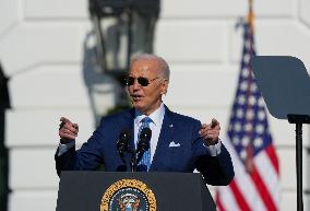 President Biden Pardons A Thanksgiving Turkey At A White House Ceremony On November 25, 2024.