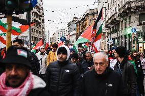 Pro-Palestinian Demonstration In Milan