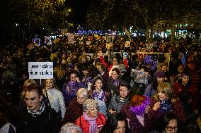 Demonstration In Madrid Against Violence Against Women For 25N