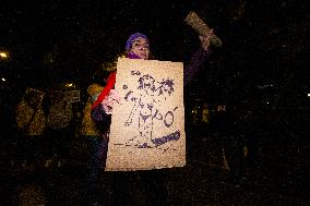 Demonstration In Madrid Against Violence Against Women For 25N