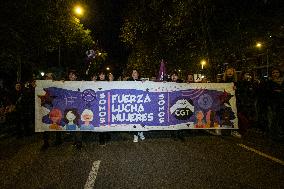 Demonstration In Madrid Against Violence Against Women For 25N