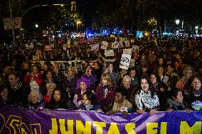 Demonstration In Madrid Against Violence Against Women For 25N