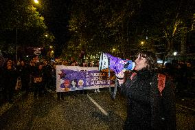 Demonstration In Madrid Against Violence Against Women For 25N