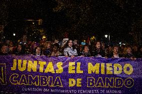 Demonstration In Madrid Against Violence Against Women For 25N