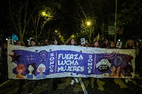 Demonstration In Madrid Against Violence Against Women For 25N