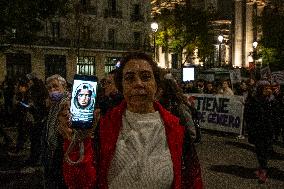 Demonstration In Madrid Against Violence Against Women For 25N