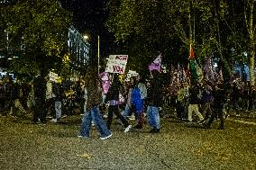 Demonstration In Madrid Against Violence Against Women For 25N