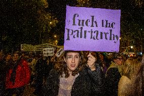 Demonstration In Madrid Against Violence Against Women For 25N