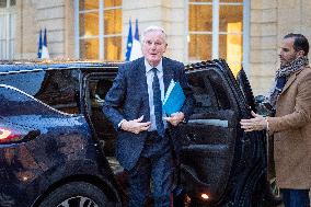 PM Barnier Arrives To His Meeting With Group Leaders - Paris