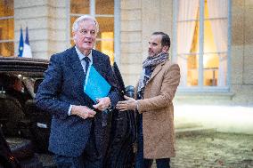 PM Barnier Arrives To His Meeting With Group Leaders - Paris