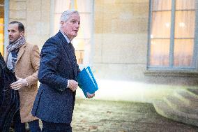 PM Barnier Arrives To His Meeting With Group Leaders - Paris