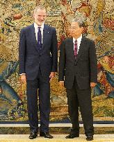 King Felipe VI Meets With Zhao Leji - Madrid