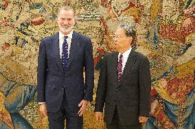 King Felipe VI Meets With Zhao Leji - Madrid