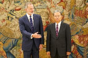 King Felipe VI Meets With Zhao Leji - Madrid