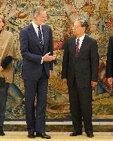 King Felipe VI Meets With Zhao Leji - Madrid