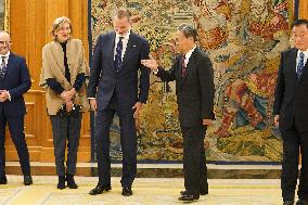 King Felipe VI Meets With Zhao Leji - Madrid