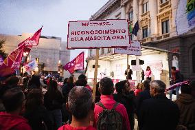 Presidium Against The Criminalization Of Pregnancy For Others And For Others Organized By Famiglie Arcobaleno Demonstration In M