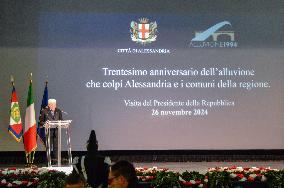 Sergio Mattarella At The 30th Anniversary Of The Flood That Hit Alessandria And Neighboring Municipalities