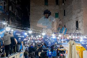 Napoli Club And Fans Pay Tribute To Maradona