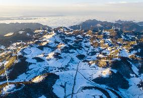 Wind Turbines On The Mountains - China