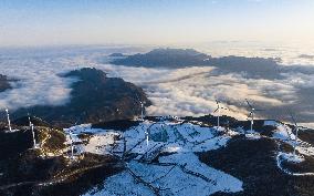 Wind Turbines On The Mountains - China