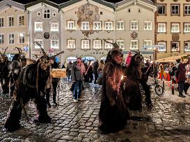 A Fiery Bavarian Tradition Lights Up The Night. Vivid Scenes From The Annually Krampus Run In Bad Tölz, Bavaria