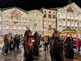 A Fiery Bavarian Tradition Lights Up The Night. Vivid Scenes From The Annually Krampus Run In Bad Tölz, Bavaria