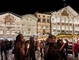 A Fiery Bavarian Tradition Lights Up The Night. Vivid Scenes From The Annually Krampus Run In Bad Tölz, Bavaria