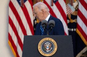 President Joe Biden makes a statement after the Israeli security cabinet approves a ceasefire in Lebanon