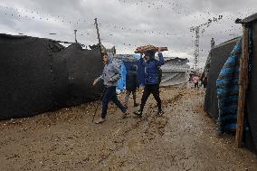 Rainstorms Flood Tents Of Displaced - Gaza