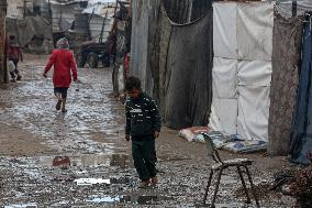 Rainstorms Flood Tents Of Displaced - Gaza