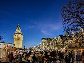 Christmas Market In Lindau At Lake Constance, Bodensee, Bavaria