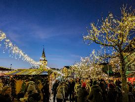 Christmas Market In Lindau At Lake Constance, Bodensee, Bavaria