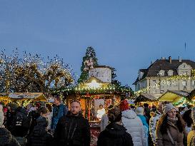 Christmas Market In Lindau At Lake Constance, Bodensee, Bavaria