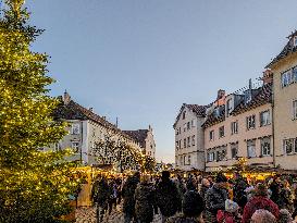 Christmas Market In Lindau At Lake Constance, Bodensee, Bavaria