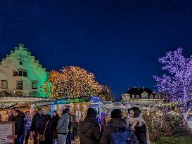 Christmas Market In Lindau At Lake Constance, Bodensee, Bavaria