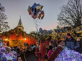 Christmas Market In Lindau At Lake Constance, Bodensee, Bavaria