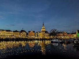 Christmas Market In Lindau At Lake Constance, Bodensee, Bavaria