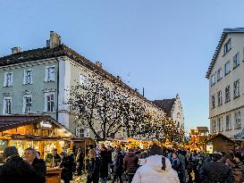 Christmas Market In Lindau At Lake Constance, Bodensee, Bavaria