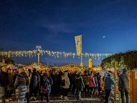 Christmas Market In Lindau At Lake Constance, Bodensee, Bavaria