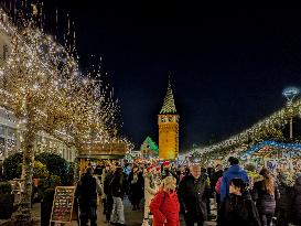 Christmas Market In Lindau At Lake Constance, Bodensee, Bavaria