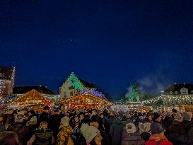 Christmas Market In Lindau At Lake Constance, Bodensee, Bavaria