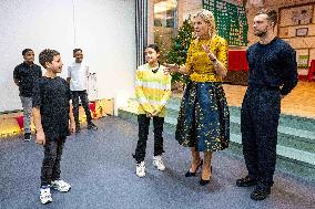 Queen Maxima Visits School of The Largest School Band in The Netherlands, Rotterdam, The Netherlands