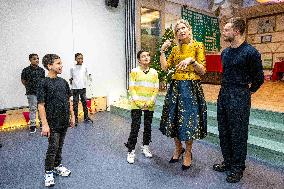 Queen Maxima Visits School of The Largest School Band in The Netherlands, Rotterdam, The Netherlands