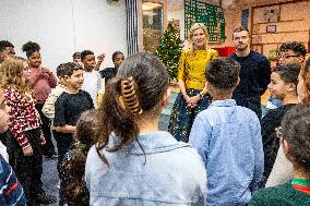 Queen Maxima Visits School of The Largest School Band in The Netherlands, Rotterdam, The Netherlands