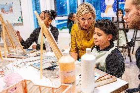 Queen Maxima Visits School of The Largest School Band in The Netherlands, Rotterdam, The Netherlands