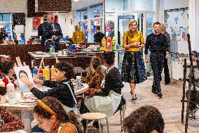 Queen Maxima Visits School of The Largest School Band in The Netherlands, Rotterdam, The Netherlands