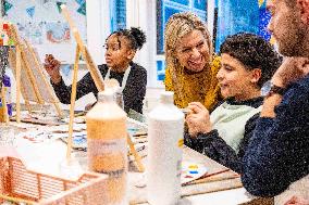 Queen Maxima Visits School of The Largest School Band in The Netherlands, Rotterdam, The Netherlands