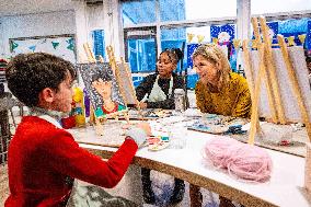 Queen Maxima Visits School of The Largest School Band in The Netherlands, Rotterdam, The Netherlands